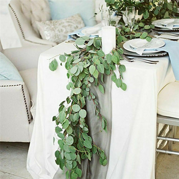 Artificial Eucalyptus Willow Leaves Garland Vine Wedding Greenery Home Decor Outdoor Party Table Wall Green Leaves Decoration